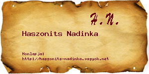Haszonits Nadinka névjegykártya